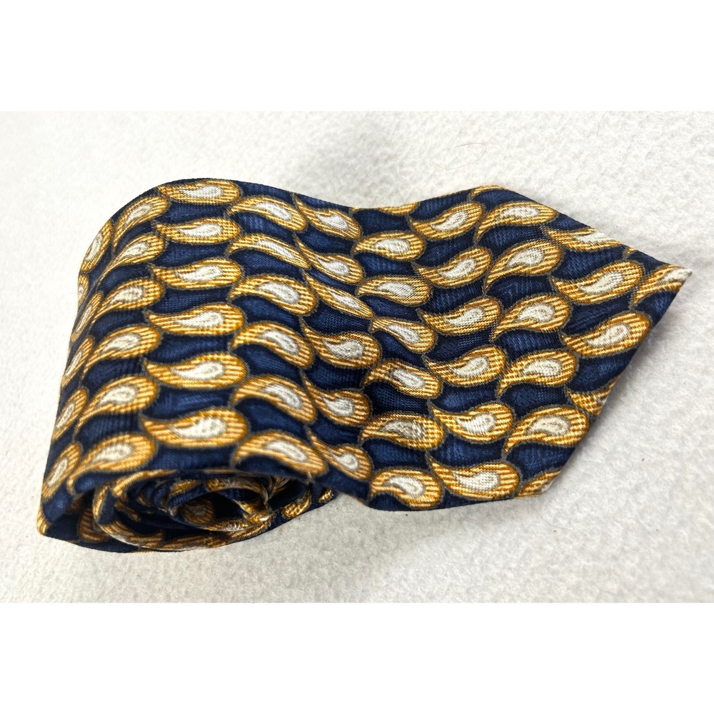 Britches of Georgetowne Necktie Mens OS Blue Gold Paisley Professional